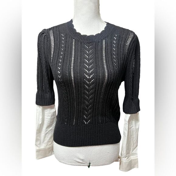Veronica Beard Juni Sweater in black/ white size S - Picture 3 of 7